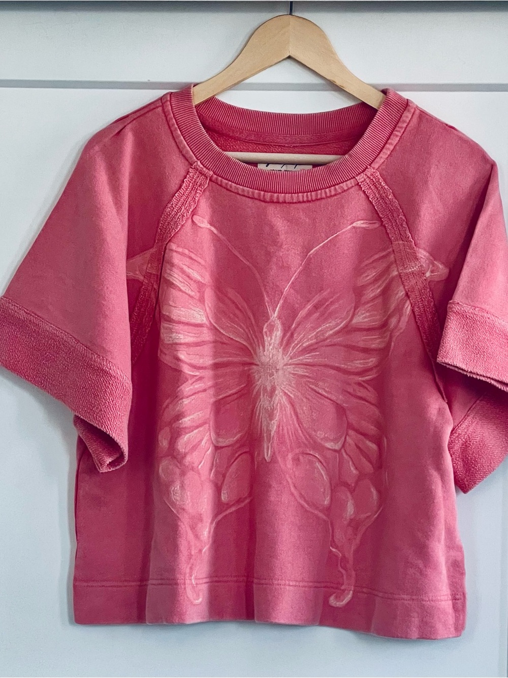 Free People Dahlia Butterfly Graphic Pullover Sweatshirt Vintage Rosetta Combo S - Picture 5 of 8